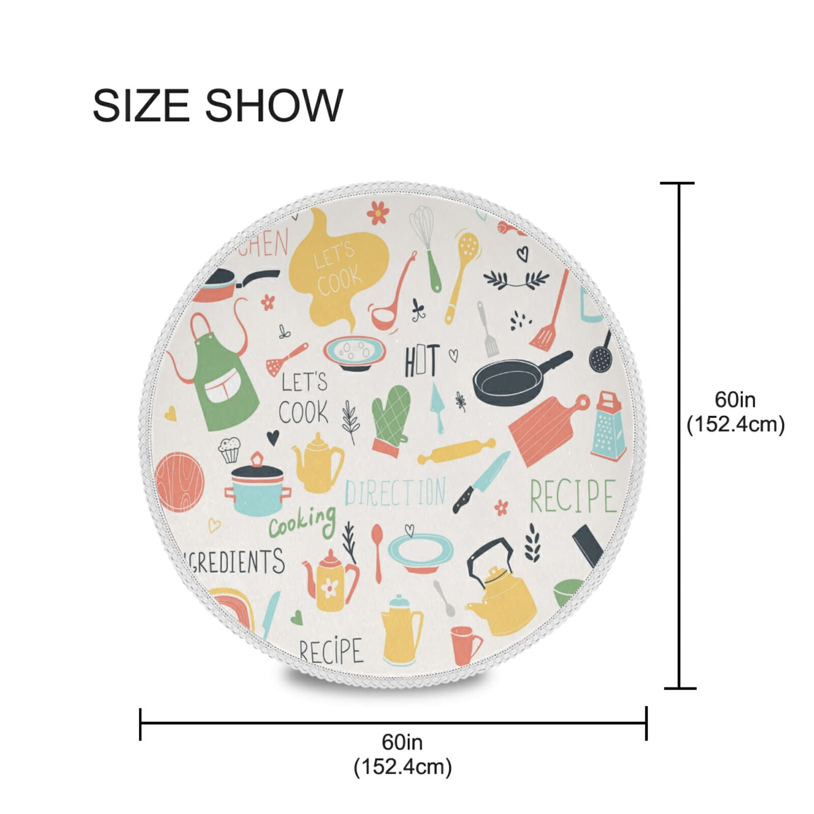 Kcldeci Table Cloth, Kitchenware Round Table Cover Tablecloth Washable Dining Decorative For Holiday Home Christmas Party Picnic